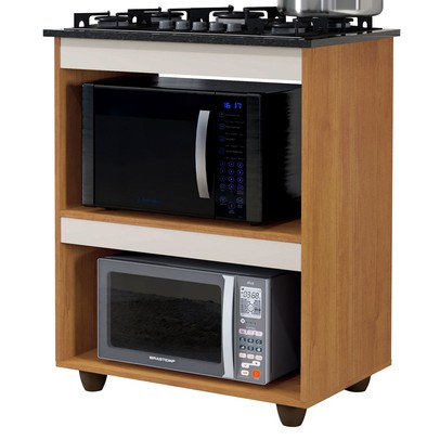 Armário de Cozinha para Cooktop Turim Nature/Off White - Kaiki Móveis