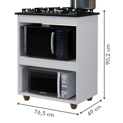 Armário de Cozinha para Cooktop 5 Bocas Turim Branco - Kaiki Móveis