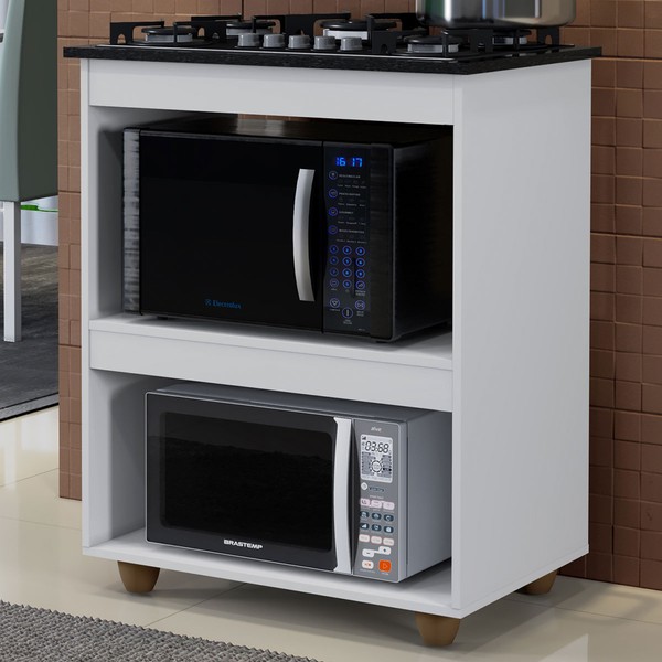 Armário de Cozinha para Cooktop 5 Bocas Turim Branco - Kaiki Móveis