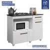 Balcão de Cozinha para Cooktop 4 Bocas Violeta 2 Portas 1 Gaveta Nature/Off White - Kaiki Móveis
