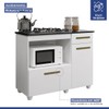 Balcão de Cozinha para Cooktop 4 Bocas Violeta 2 Portas 1 Gaveta Branco - Kaiki Móveis