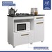 Balcão de Cozinha para Cooktop 4 Bocas Violeta 2 Portas 1 Gaveta Branco - Kaiki Móveis