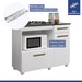 Balcão de Cozinha para Cooktop 4 Bocas Violeta 2 Portas 1 Gaveta Branco - Kaiki Móveis