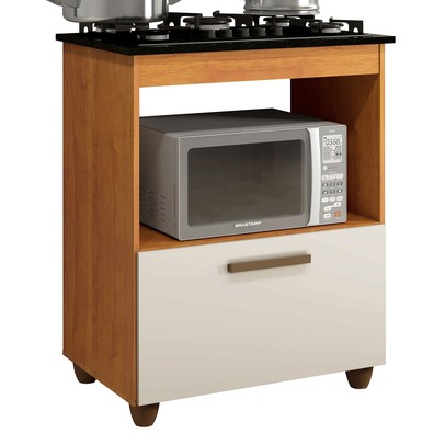 Armário de Cozinha para Cooktop Salvia 1 Porta 1247 Nature/Off White - Kaiki Móveis