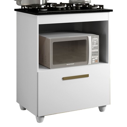 Armário de Cozinha para Cooktop Salvia 1 Porta 1247 Branco - Kaiki Móveis
