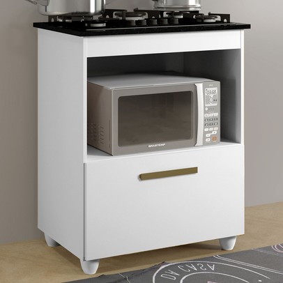 Armário de Cozinha para Cooktop Salvia 1 Porta 1247 Branco - Kaiki Móveis