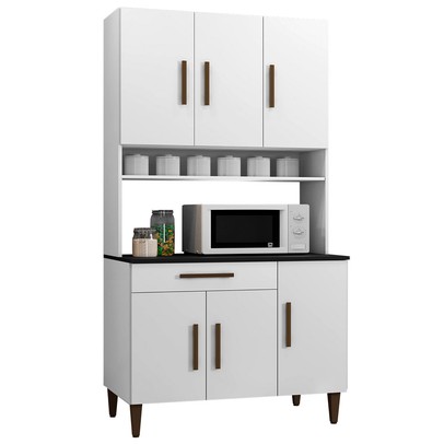 Cozinha Compacta Salvador 6 Portas 1 Gaveta Branco - Kaiki Móveis