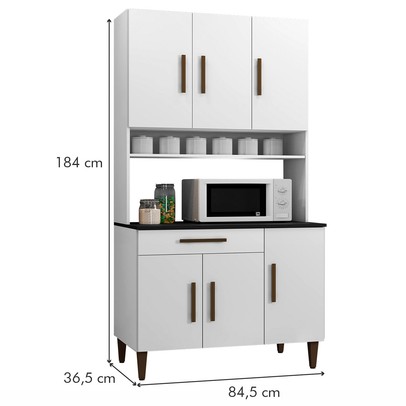 Cozinha Compacta Salvador 6 Portas 1 Gaveta Branco - Kaiki Móveis