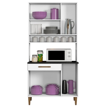 Cozinha Compacta Salvador 6 Portas 1 Gaveta Branco - Kaiki Móveis