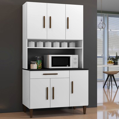 Cozinha Compacta Salvador 6 Portas 1 Gaveta Branco - Kaiki Móveis