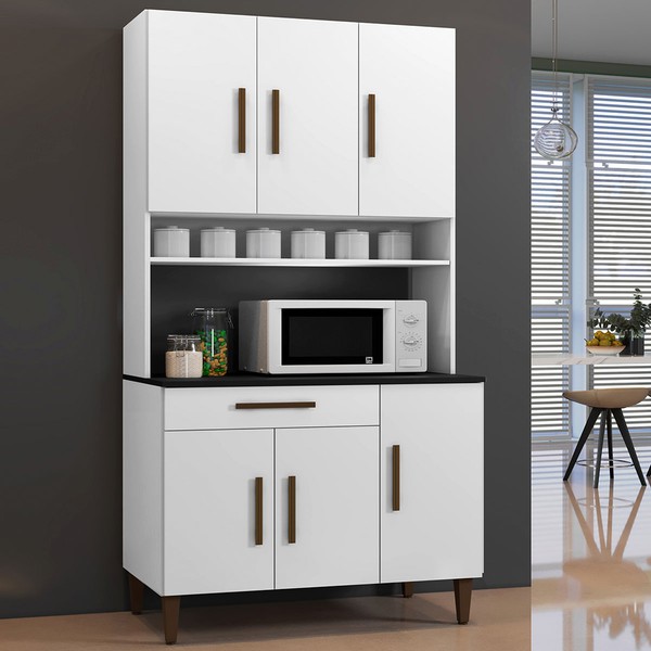 Cozinha Compacta Salvador 6 Portas 1 Gaveta Branco - Kaiki Móveis