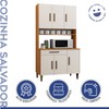 Cozinha Compacta Salvador 6 Portas 1 Gaveta Nature/Off White - Kaiki Móveis