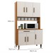 Cozinha Compacta Salvador 6 Portas 1 Gaveta Nature/Off White - Kaiki Móveis