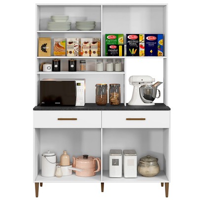 Cozinha Compacta Fortaleza 8 Portas 2 Gavetas Branco - Kaiki Móveis