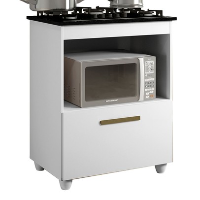 Armário de Cozinha para Cooktop Salvia 1 Porta 1248 Branco - Kaiki Móveis