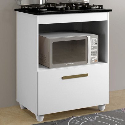 Armário de Cozinha para Cooktop Salvia 1 Porta 1248 Branco - Kaiki Móveis