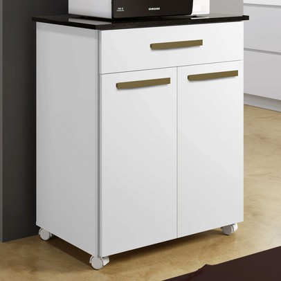 Armário de Cozinha Girassol 2 Portas 1 Gaveta Branco - Kaiki Móveis