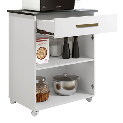 Armário de Cozinha Girassol 2 Portas 1 Gaveta Branco - Kaiki Móveis