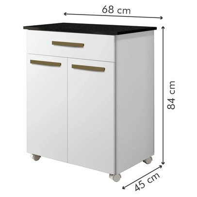 Armário de Cozinha Girassol 2 Portas 1 Gaveta Branco - Kaiki Móveis