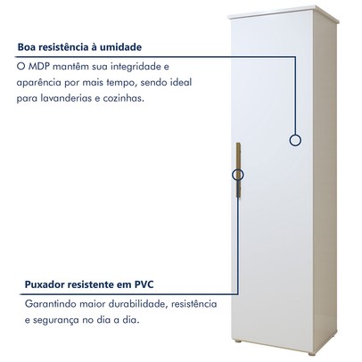 Armário Multiuso Jasmim 1 Porta Branco - Kaiki Móveis