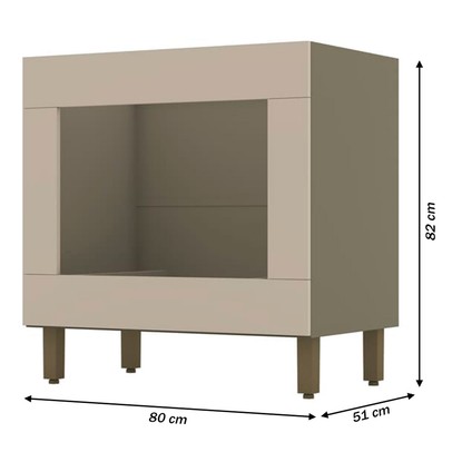 Balcão de Cozinha para Forno de Embutir Connect Duna/Cristal - Henn