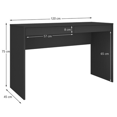 Mesa Escrivaninha 2 Gavetas ônix Ho-2932 - Hecol Móveis