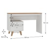 Mesa Escrivaninha 2 Gavetas Branco/Nogal - Hecol Móveis
