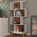 Estante para Livros 4 Nichos Branco/Nogal - Hecol Móveis