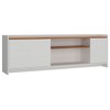 Rack para TV Até 60 Polegadas 2 Portas Branco/Nogal - Hecol Móveis