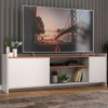 Rack para TV Até 60 Polegadas 2 Portas Branco/Nogal - Hecol Móveis