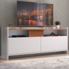 Rack para TV Até 42 Polegadas 2 Portas Branco/Nogal - Hecol Móveis