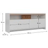 Rack para TV Até 42 Polegadas 2 Portas Branco/Nogal - Hecol Móveis