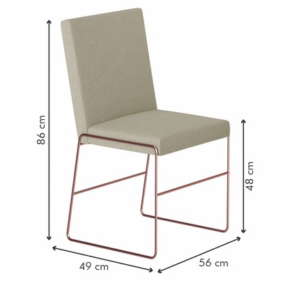 Mesa de Jantar 4 Lugares Dubai Linho Bege Areia/Cobre/Siena 3897 - Mais Decor