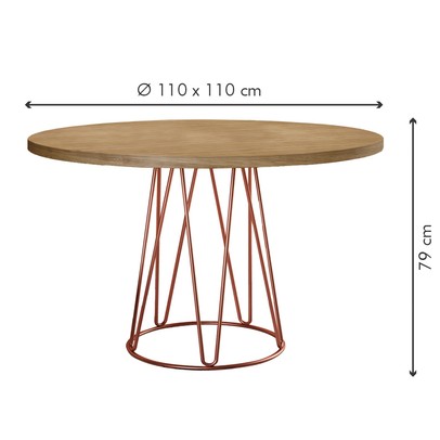 Mesa de Jantar 4 Lugares Dubai Linho Bege Areia/Cobre/Siena 3897 - Mais Decor