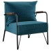 Poltrona M02 Preto/Linho Jeans Azul 3961 - Mais Decor