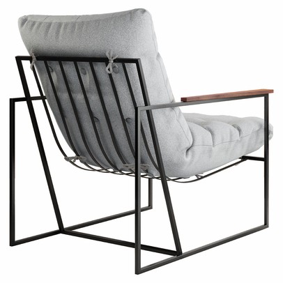 Poltrona M03 Preto/Linho Cinza 3962 - Mais Decor