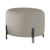 Puff Girassol Preto/Linho Areia - Mais Decor