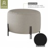 Puff Girassol Preto/Linho Areia - Mais Decor