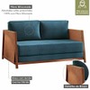 Sofá Cama 2 Lugares Cobre/Linho Jeans Azul 3968 - Mais Decor