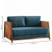 Sofá Cama 2 Lugares Cobre/Linho Jeans Azul 3968 - Mais Decor