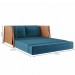 Sofá Cama 2 Lugares Cobre/Linho Jeans Azul 3968 - Mais Decor