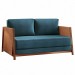 Sofá Cama 2 Lugares Cobre/Linho Jeans Azul 3968 - Mais Decor