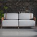 Sofá 3 Lugares Living Cobre/Linho Cinza 3967 - Mais Decor