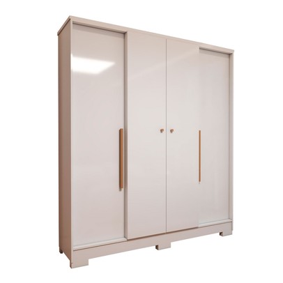 Guarda-Roupa Casal Varsóvia 4 Portas 2 Gavetas Branco - Panorama Móveis
