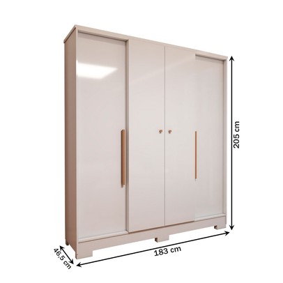 Guarda-Roupa Casal Varsóvia 4 Portas 2 Gavetas Branco - Panorama Móveis