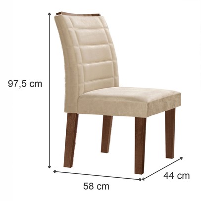 Mesa de Jantar 8 Lugares Genova com Vidro Chocolate/Off White/Bege - Cel Móveis