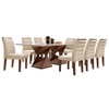 Mesa de Jantar 8 Lugares Genova com Vidro Chocolate/Off White/Bege - Cel Móveis