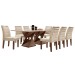 Mesa de Jantar 8 Lugares Genova com Vidro Chocolate/Off White/Bege - Cel Móveis