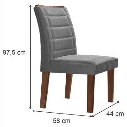 Mesa de Jantar 8 Lugares Genova com Vidro Chocolate/Off White/Cinza - Cel Móveis