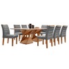 Mesa de Jantar 8 Lugares Genova com Vidro Cinamomo/Off White/Cinza - Cel Móveis